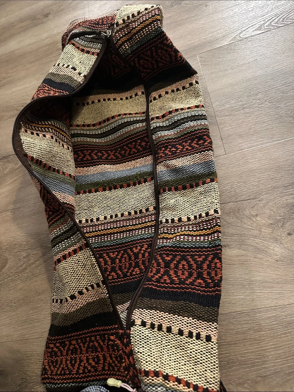 Bohemian Striped Knit Jumpsuit Bag - Rust and Beige /  Raj - La  NWOT